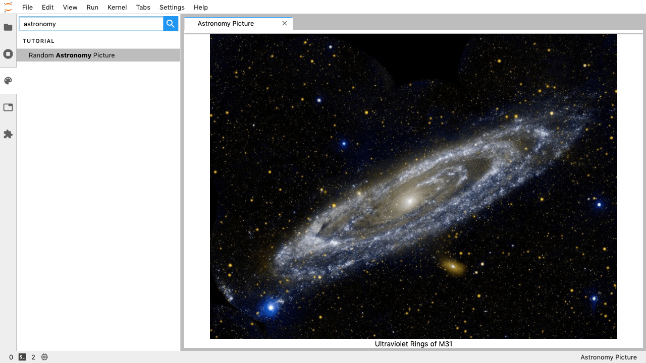 The completed extension, showing the Astronomy Picture of the Day for 24 Jul 2015.