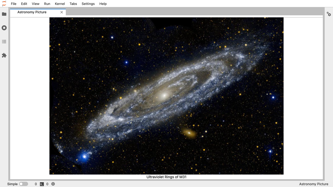 The completed extension, showing the Astronomy Picture of the Day for 24 Jul 2015.