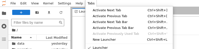 Customized menu bar
