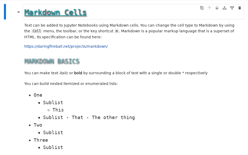a screenshot of custom markdown styling