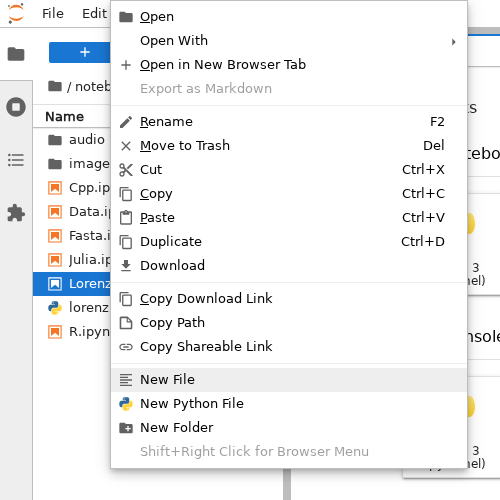 Customized context menu