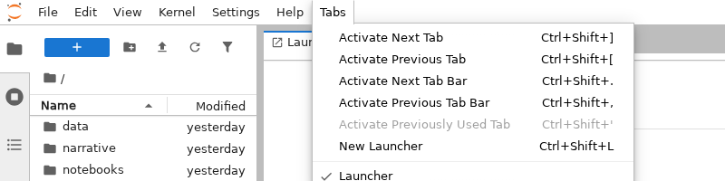 Customized menu bar
