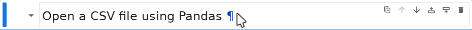 A markdown cell with pilcrow mark (¶) which serves as an anchor link and is placed after a heading