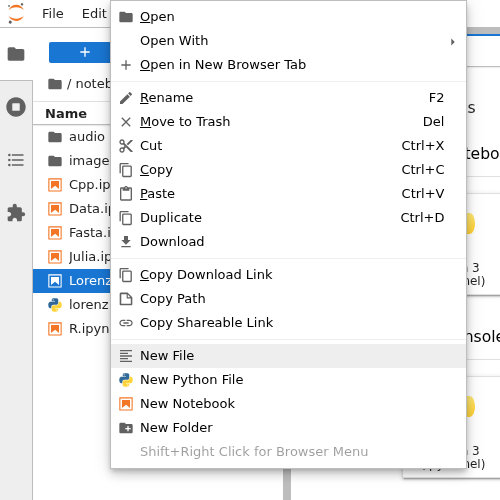 Default context menu